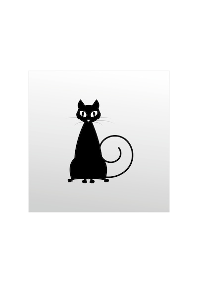 Folyo Sticker Kedi 70cm Uzunluk Siyah