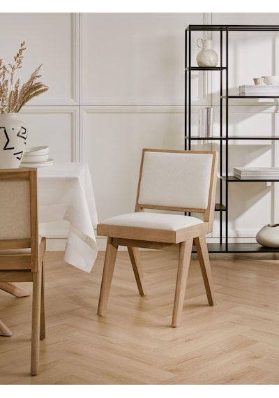 Arvika Ahşap Ceviz Sandalye Natural - Beyaz