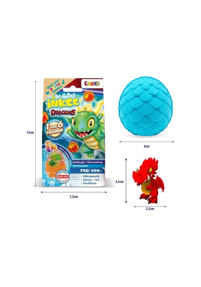 Ejderha Temalı Inkee Sürpriz Banyo Bombası Figürlü Dragons Oyuncağı 100 G 13x7,5x6 Cm