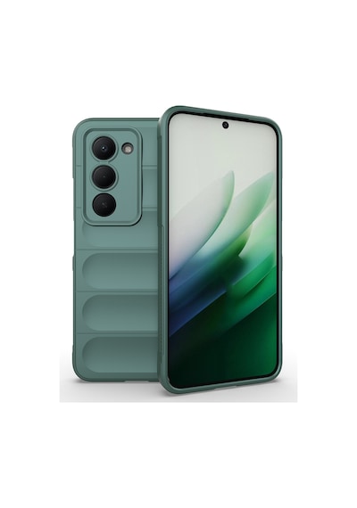 Subutu Redmi 15 Kılıf Esnek Tpu Oyuklu Arka Yüzey Tasarımlı Sbt Etnik Silikon Kapak - Koyu Yeşil Yeşil