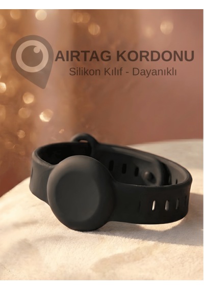 Beylini Airtag Yuvalı Bileklik Çocuk Yaşlı Alzahimer Demans  Bilekliği Boş Airtag Yuvalı Renkli Siyah