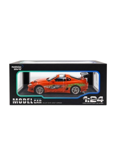 1:24 Toyota Supra Mk4 Metal Model Araba Turuncu Detaylı Jdm Yarış Aracı