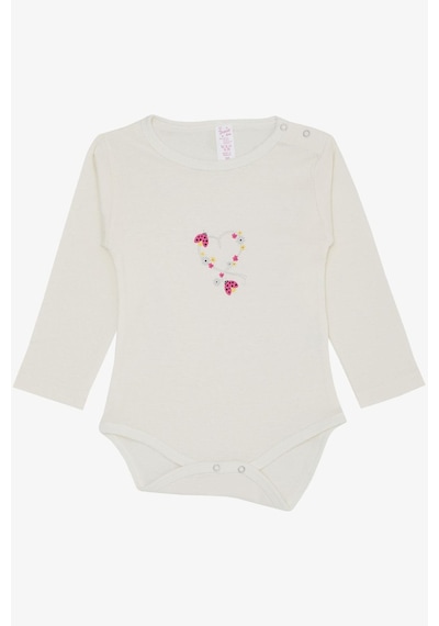 Breeze Kız Bebek Çıtçıtlı Zıbın Body Uğur Böceği Baskılı Çiçekli 9 Ay-3 Yaş, Ekru-ekru Ekru