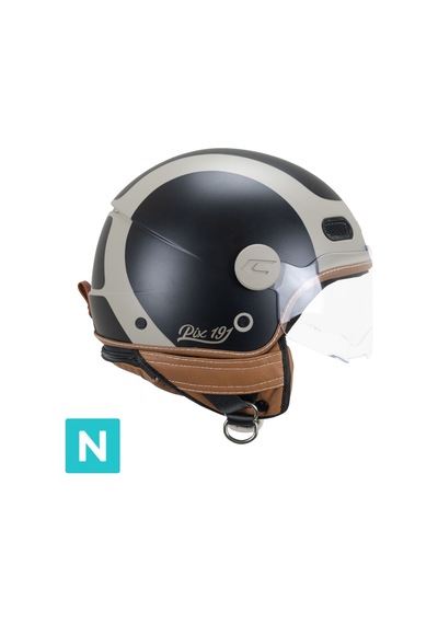 Cgm 191g Pix Sprint Beige Nero Opaco Sagomata Açık Kask Mavi-beyaz