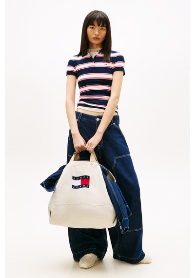 Tommy Hilfiger Tjw Wave Flag Orta Boy Kadın Bej Tote Çanta-15717