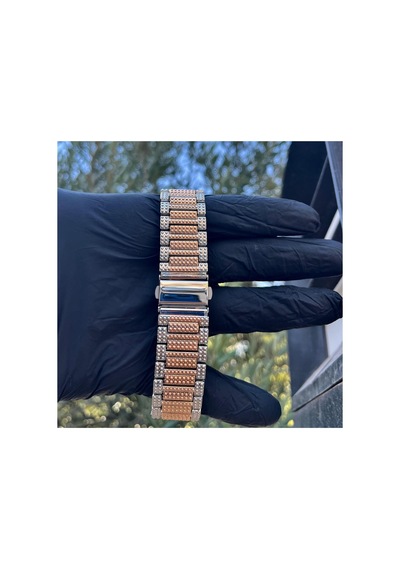 Lüks Metal Taşlı Kordon Takvimli Unisex Kol Saati Rose/gümüşiçisiyah - 650058546 Gümüş
