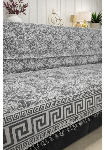 %100 Pamuk Koltuk Örtüsü Oturma Ve Sırt Kısmını Kaplayan Koruyucu Örtü 180 X 220 2213841632461111123 Gri