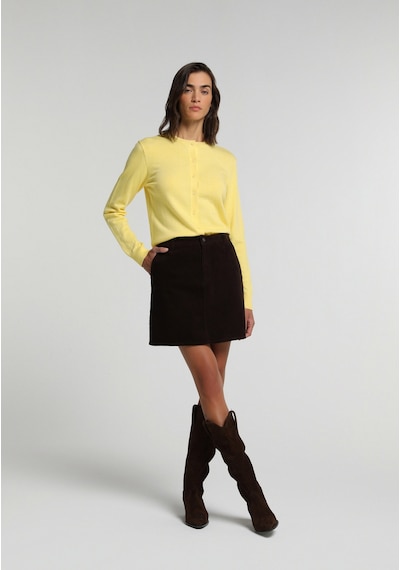 Colin's Colins Slim Fit Yuvarlak Yaka Düz Kadın Sari Hırka Cl1076473 Q1.v2 Ylw Sarı