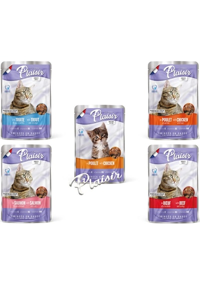 Plaisir Pouch Tavuk Etli ve Ciğerli Yetişkin Kedi Yaş Maması 22 x 100 G