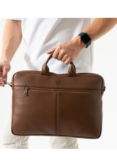 Westpolo Vegan Deri Unisex Laptop, Evrak Çantası - 6063 Taba