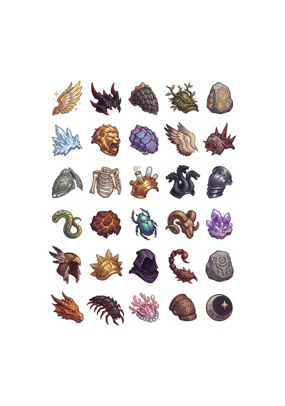 30 Adet Fantastik Rpg Zırh Sticker Seti - Laptop, Defter, Matara Çıkartması Çok Renkli