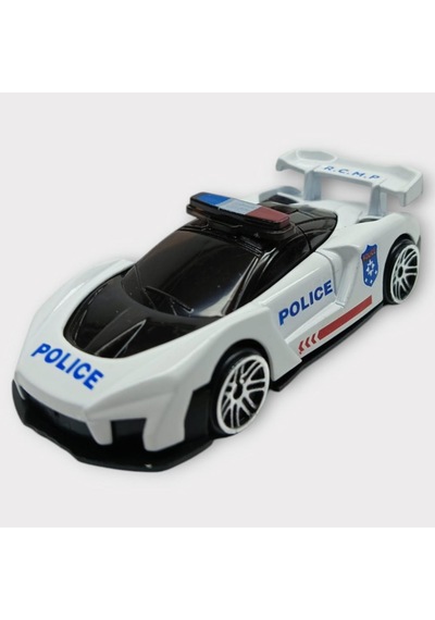 Metal Mini Polis Arabası 8 Cm - Polis - 4 Lisinya Beyaz