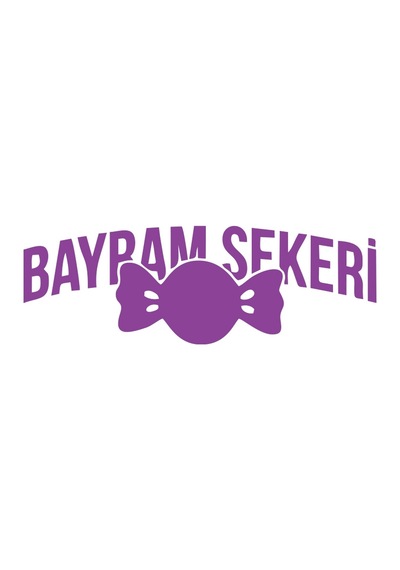 Bayram Şekeri Araba Sticker 17x17 Cm Mor
