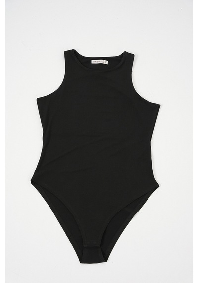 Bigdart Kadın Halter Yaka Çıtçıtlı Body 972 - Siyah