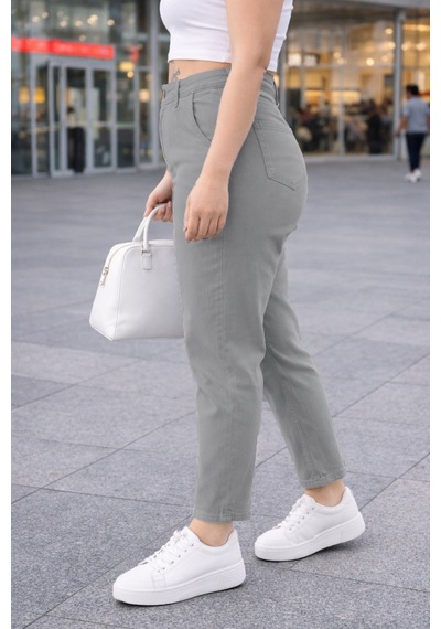 Cedy Denim Mom Fit Jean Büyük Beden Yüksek Bel Carrot Kesim Dar Paça Pileli Esnek Kot Pantolon C600 Taş Rengi Cedy Denim Mom Fit Jean Büyük Beden Yüksek Bel Carrot Kesim Dar Paça Pileli Esnek Kot Pantolon C600 Taş Rengi