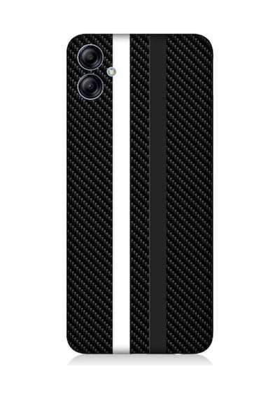 Samsung Galaxy A04e Uyumlu Silikon Kılıf Siyah Beyaz Karbon Motif