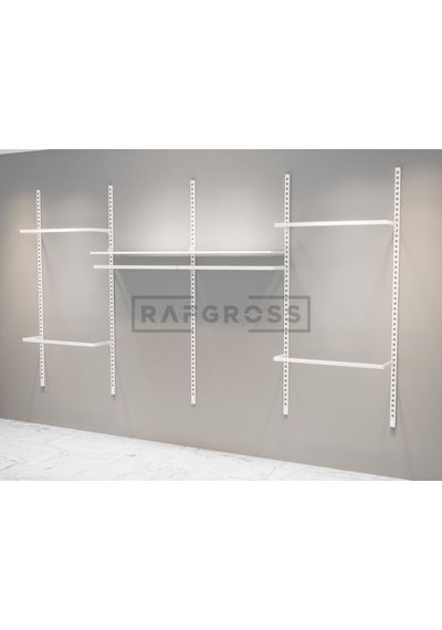 Mağaza Raf Sistemi, Askılık Sistemi, Butik, Mağaza Stand- 245x200 Beyaz