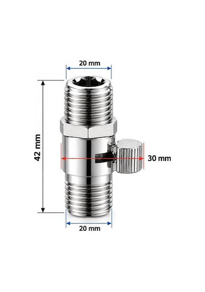 Sunup Sn-38122 Metal Çift Dış Dişli Ayarlanabilir Akış Kontrol Vanası