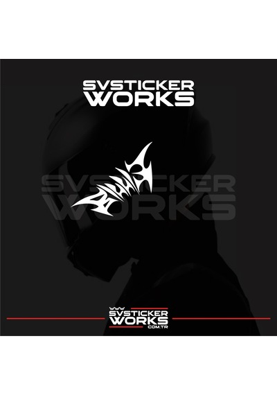 Billie Yazılı Kask Sticker Tüm Kasklar Uyumlu Tek Yön 1 Adet Beyaz
