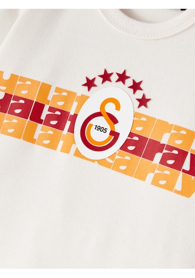 Gsstore Galatasaray Bebek Uzun Kollu 3 Lü Body B252007 Ekru - Sarı