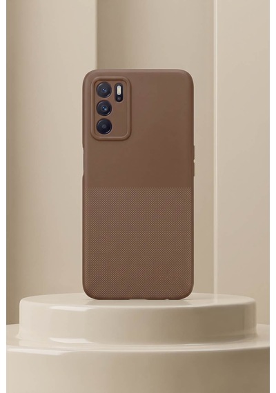 Oppo A16 4g Uyumlu Kamera Korumalı Silikon Telefon Kılıfı Darbe Emici İçi Kadife Tırtıklı Kaymaz Yüzeyli Yumuşak Kılıf-54269 Kahverengi