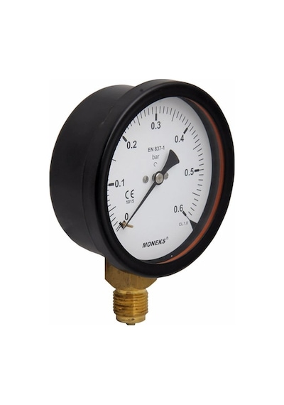 Moneks Ø100 0-25 Bar Alttan Çıkışlı Kazan Manometresi 1/2''