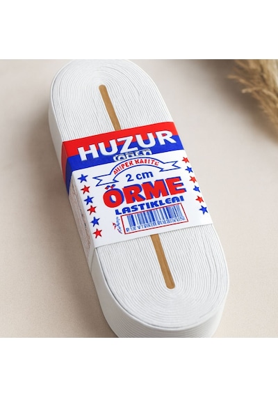 Yassı Geniş Paça Lastik 2 Cm Beyaz - 10 M Çok Renkli
