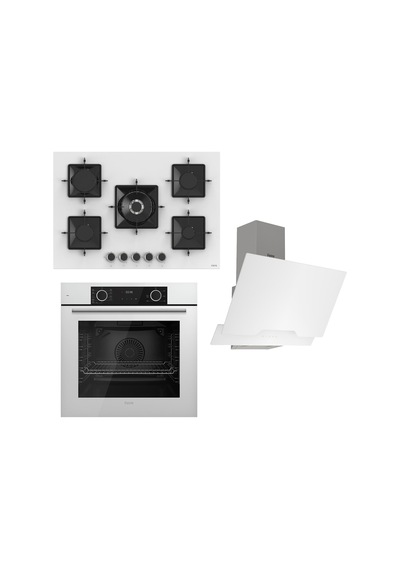 Ferre XE63CB + SS036 + D064  Beyaz Ankastre Set