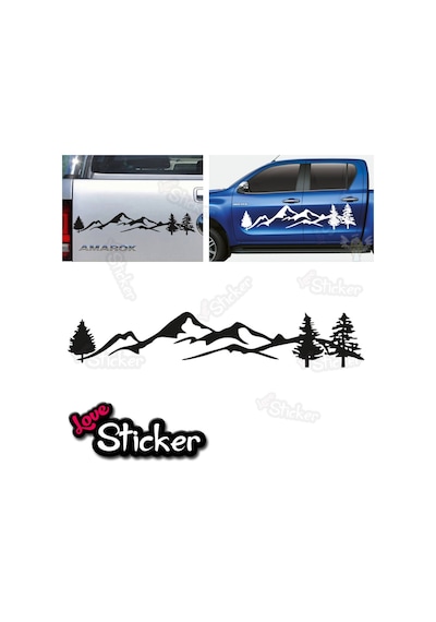 Dağ Manzarası Off Road Oto Sticker, Araba Sticker