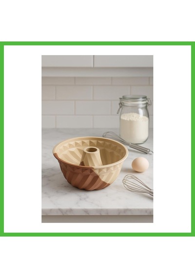 Vaveni Silikon Kek Kalıbı Büyük Krem Renk Yuvarlak 24 Cm Arz