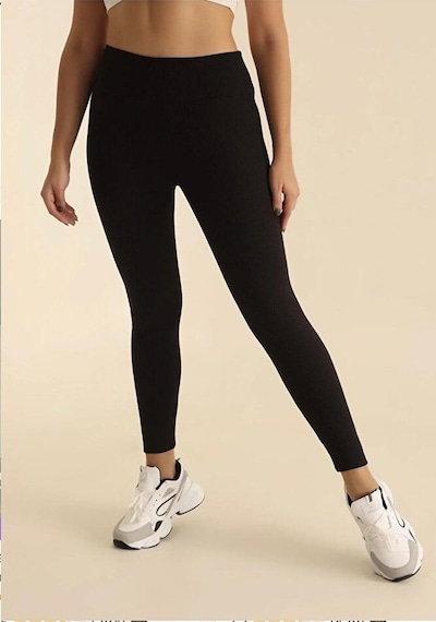 Pantofit Fitilli Yüksek Bel Kadın Tayt Premium Signature Esnek Ribana Günlük & Spor Şıklık Krem