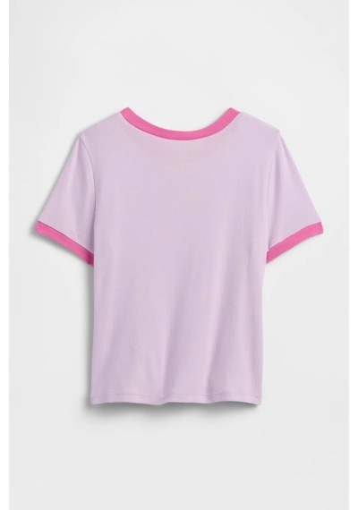 Gap Kız Çocuk Ringer Grafik Baskılı Lila T-shirt-14925