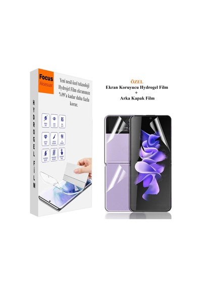 Samsung W23 Uyumlu Kırılmaz Cam Özel Kesim 3 In 1 Hydrogel Film X2