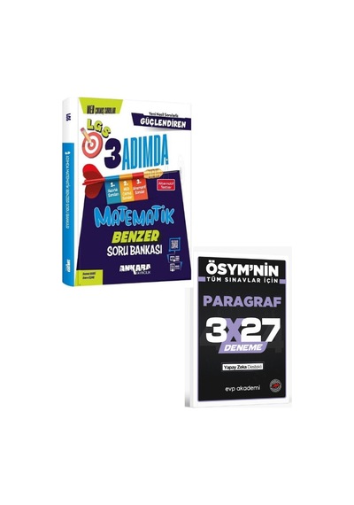 Ankara 2027 8. Sınıf Lgs Matematik Güçlendiren 3 Adımda Benzer Soru Bankası+ Evp Akademi Paragraf