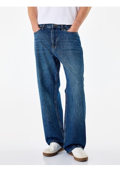 Koton Trousers Koyu İndigo 7wam40072nd