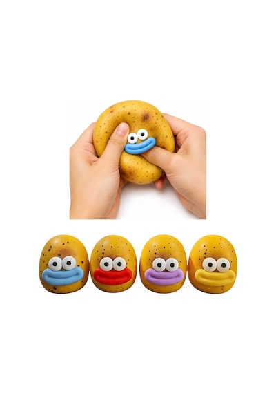 Patates Sukuşi Squish Komik Yüzlü Sukuşi Oyuncak Yumuşak Sıkılabilir Squishy - 1 Adet