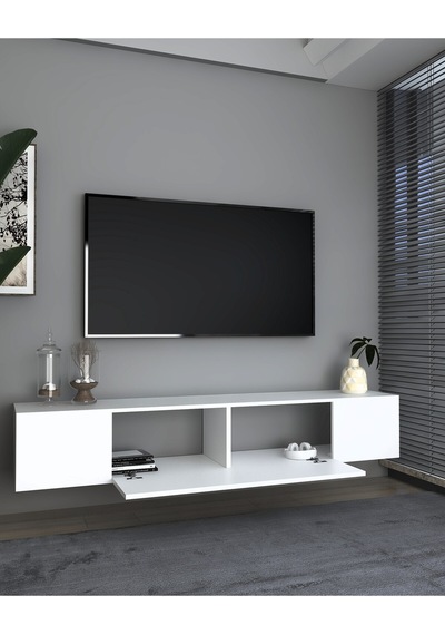 Maderact Tv Sehpası Beyaz-gümüş Beyaz-gümüş