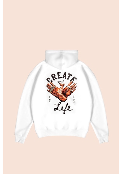 Tarzsokak Free Gangster Baskılı Oversize Unisex Beyaz