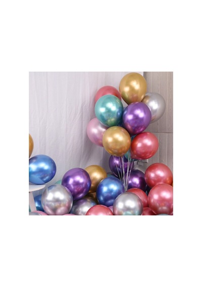 Metalik Balon Parti Organizasyon Balonu 12 İnç Düğün Doğum Günü Dekorasyon 10 Adet Mavi Açık