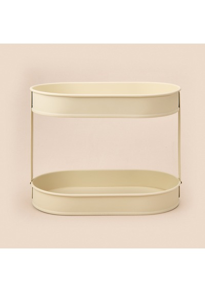 Bath 2 Katlı Oval Organizer - Krem - 32,5x19 Cm Çok Renkli