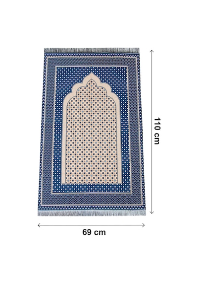 Mihraplı Yıldız Desenli Goblen Seccade - Lacivert Lacivert