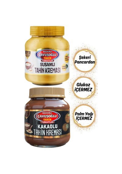 Susamlı Tahin Kreması 330g + Kakaolu Tahin Kreması 330g