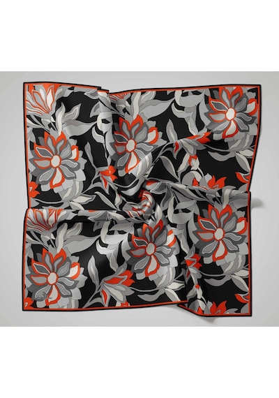 Silk Home Olinda İpek Eşarp 47003-01 Soluk Siyah, Kırmızı, Gri, Füme, Beyaz