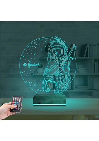Luvivia Adalet Kadın Hukuk Avukat Kişiye Özel 3d Lamba - Masa Gece Lambası Şeffaf