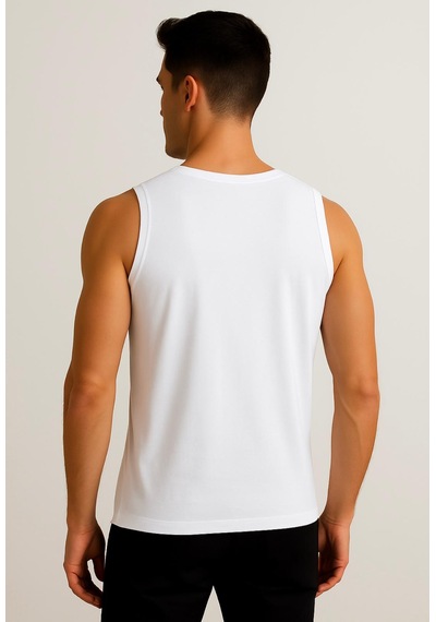 Axxel Erkek Beyaz Askılı Atlet T-shirt-d235