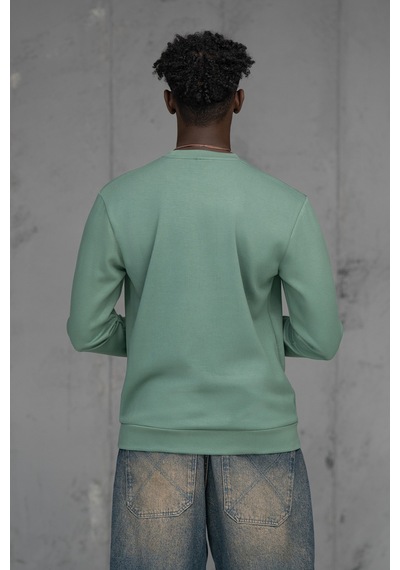 Fbı Slimfit Modal Kumaş Baharlık Sıfır Yaka Likralı Sweatshirt Mint