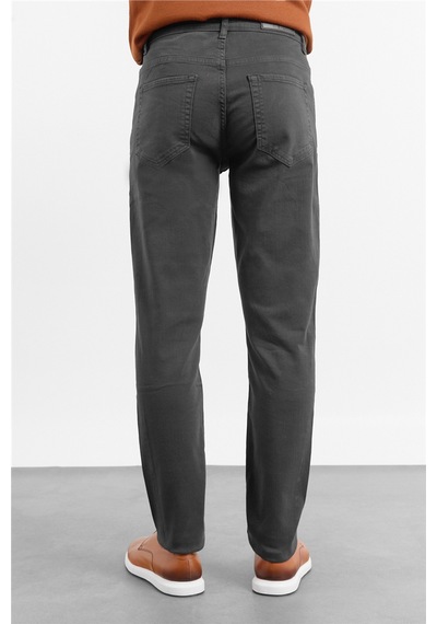 İmza Antrasit 5 Cep Düz Paça Gabardin Slim Fit Pamuklu Pantolon 1003260318