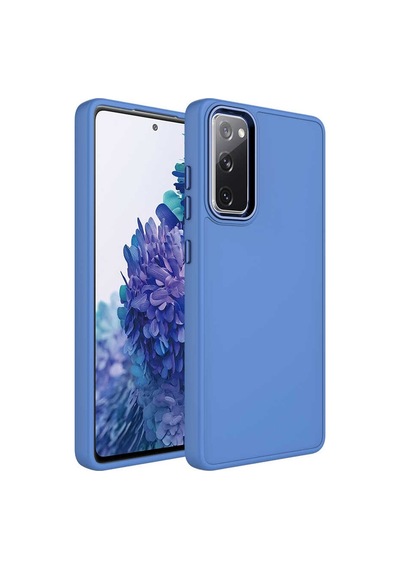 Samsung Galaxy Uyumlu S20 Fe Kapak Renkli Metal Kamera Çerçeveli First Class İçi Kadife Lansman Kılıf - Petrol Mavisi