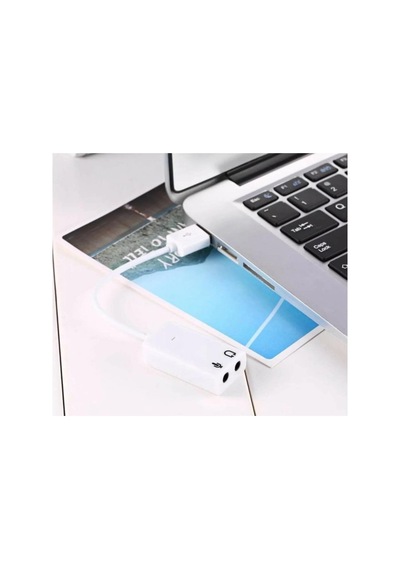Tr Usb Ses Kartı 7.1 Kanallı 3.5mm Mikrofon Çevirici Dönüştürücü Adaptör Harici Kablolu 4505