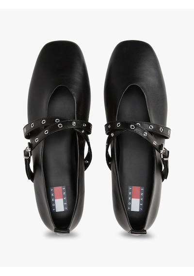 Tommy Hilfiger Tjw Leather Maryjane Ballerına Kadın Siyah Ayakkabı - En0en02868 Siyah